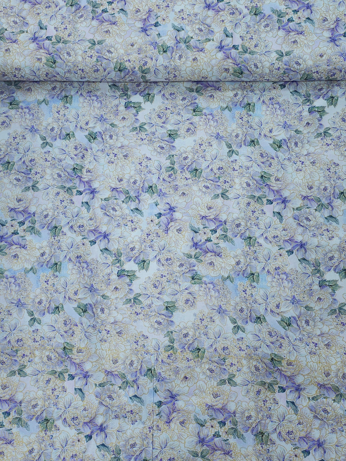 Vintage Purple Floral 100% Cotton