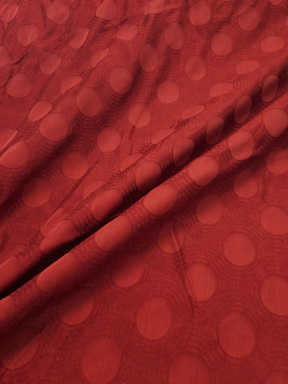 Orangey Red Polka Jacquard