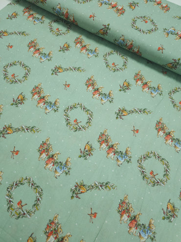 Sage Green Peter Rabbit 100% Cotton