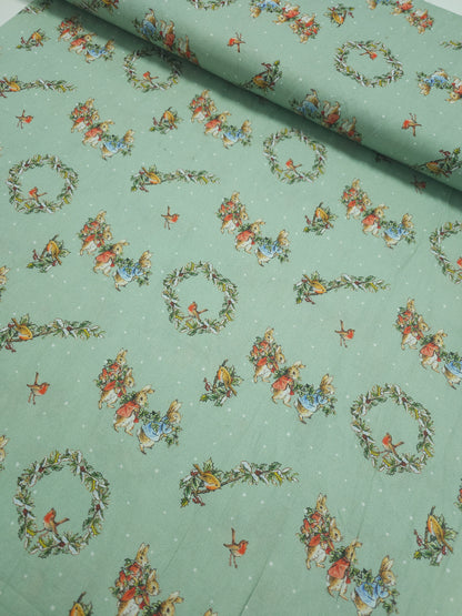 Sage Green Peter Rabbit 100% Cotton