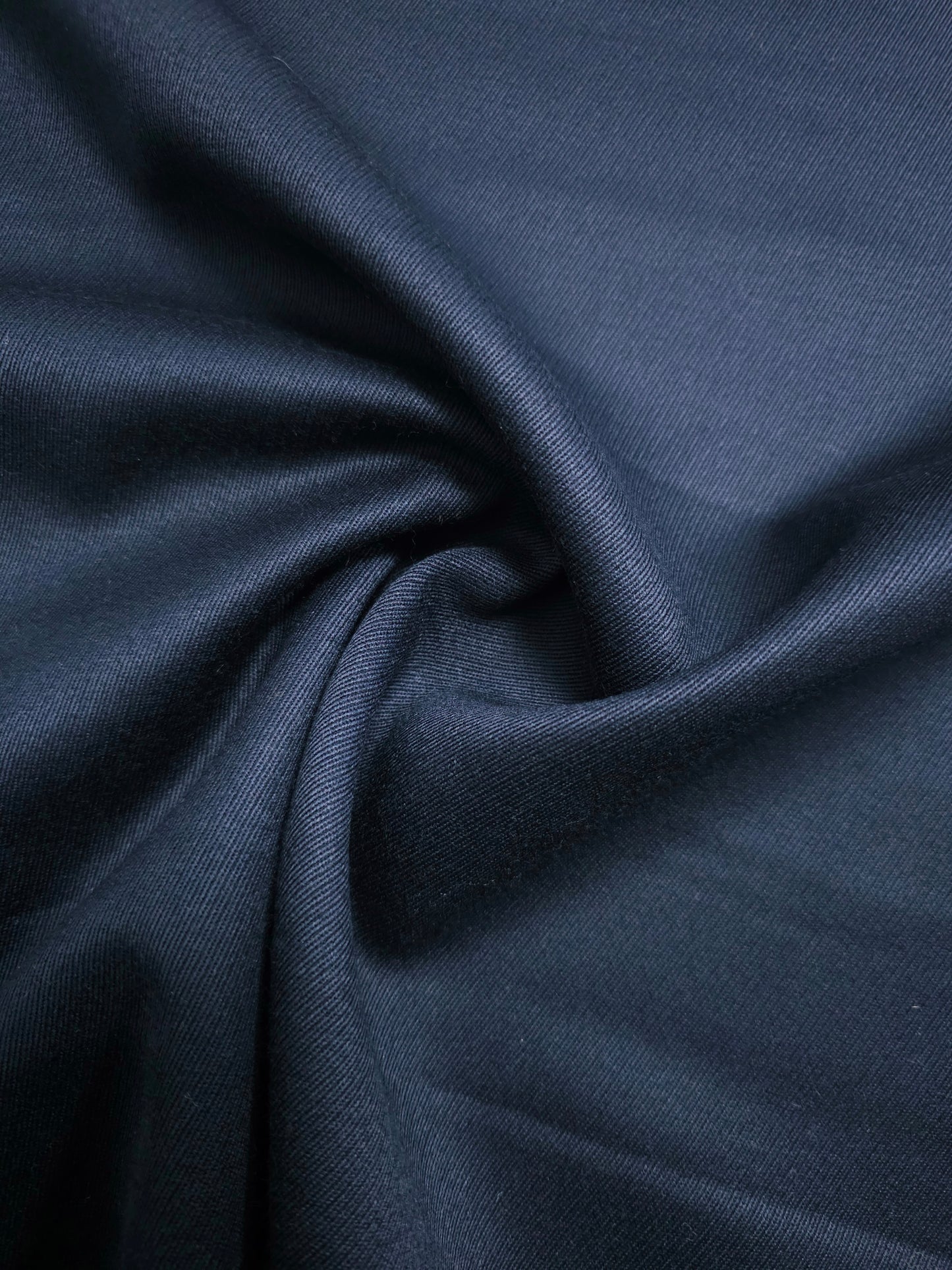 Navy Twill Dutchess Satin Wool Suiting