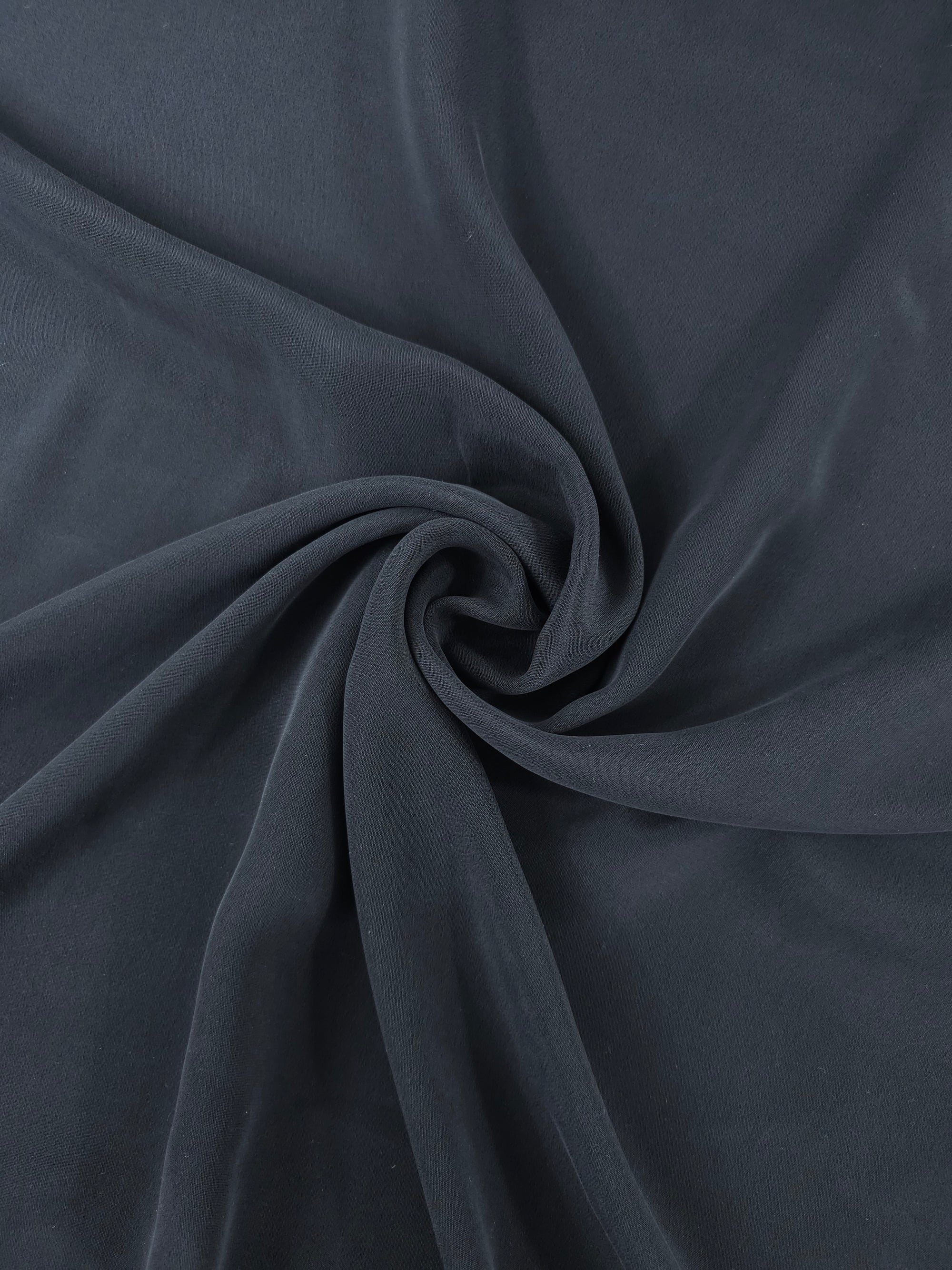 Charcoal Black Sandwashed Silk