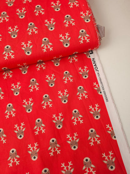 Red Christmas Reindeer 100% Cotton - Joann