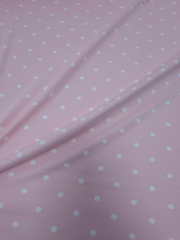 Pink/White Polka Cotton Jersey