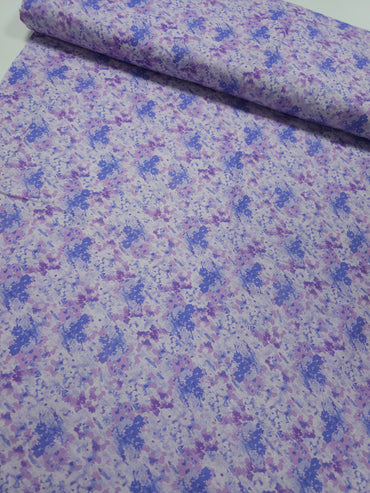 Purple Blur Floral Monet 100% Cotton