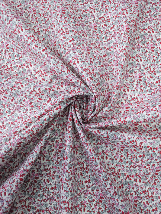 Pink/Red Blossom Floral Calico Cotton