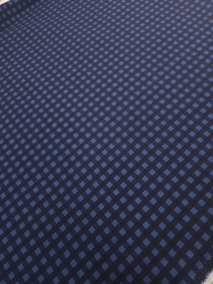 Navy Check Brushed Cotton Twill *DEFECT*