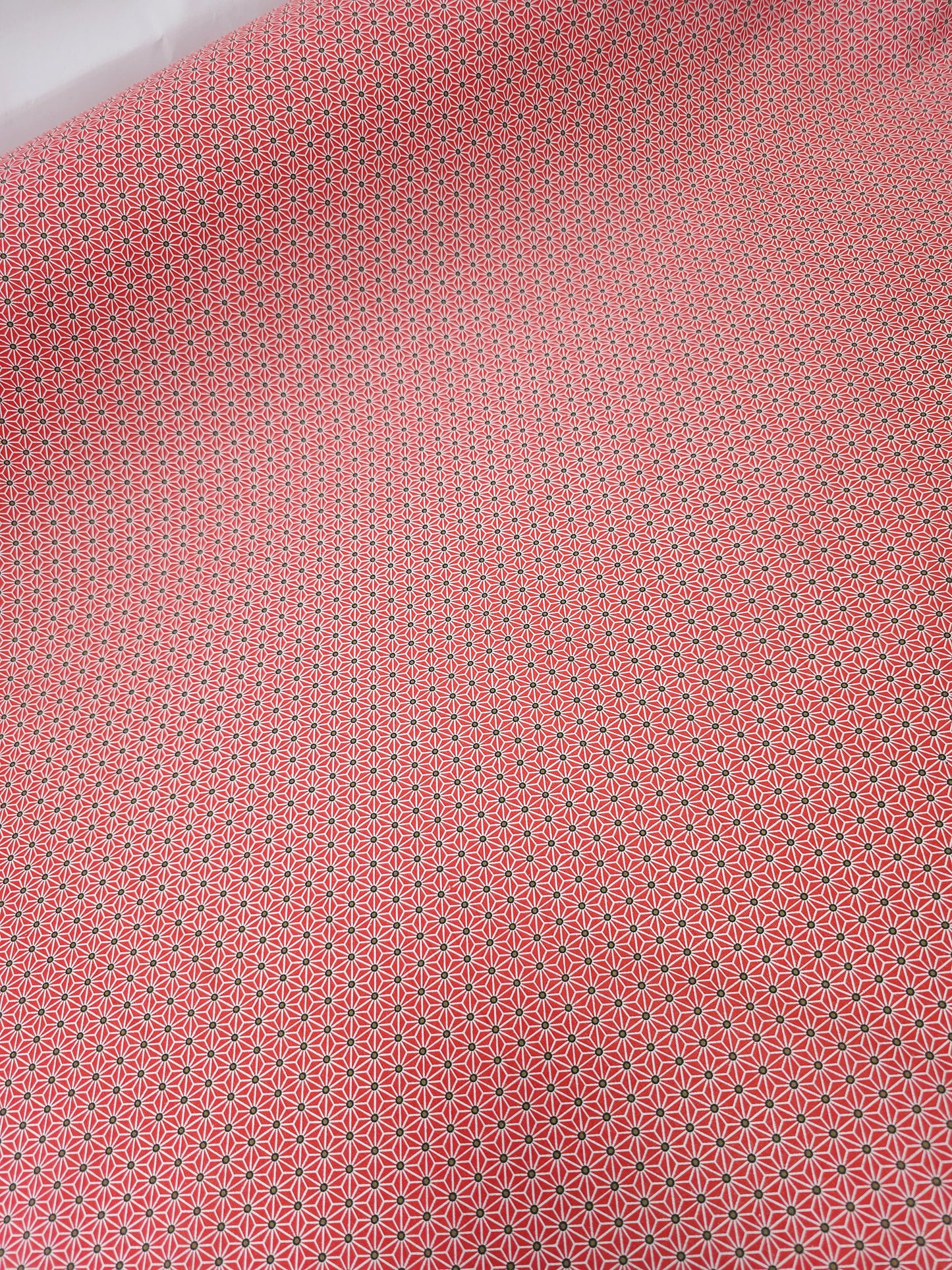 Red Geometric Star Calico Cotton