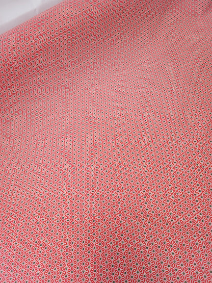 Red Geometric Star Calico Cotton