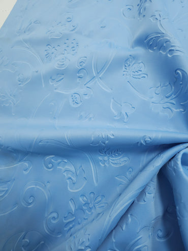 Baby Blue Embossed Floral Lightweight Scuba