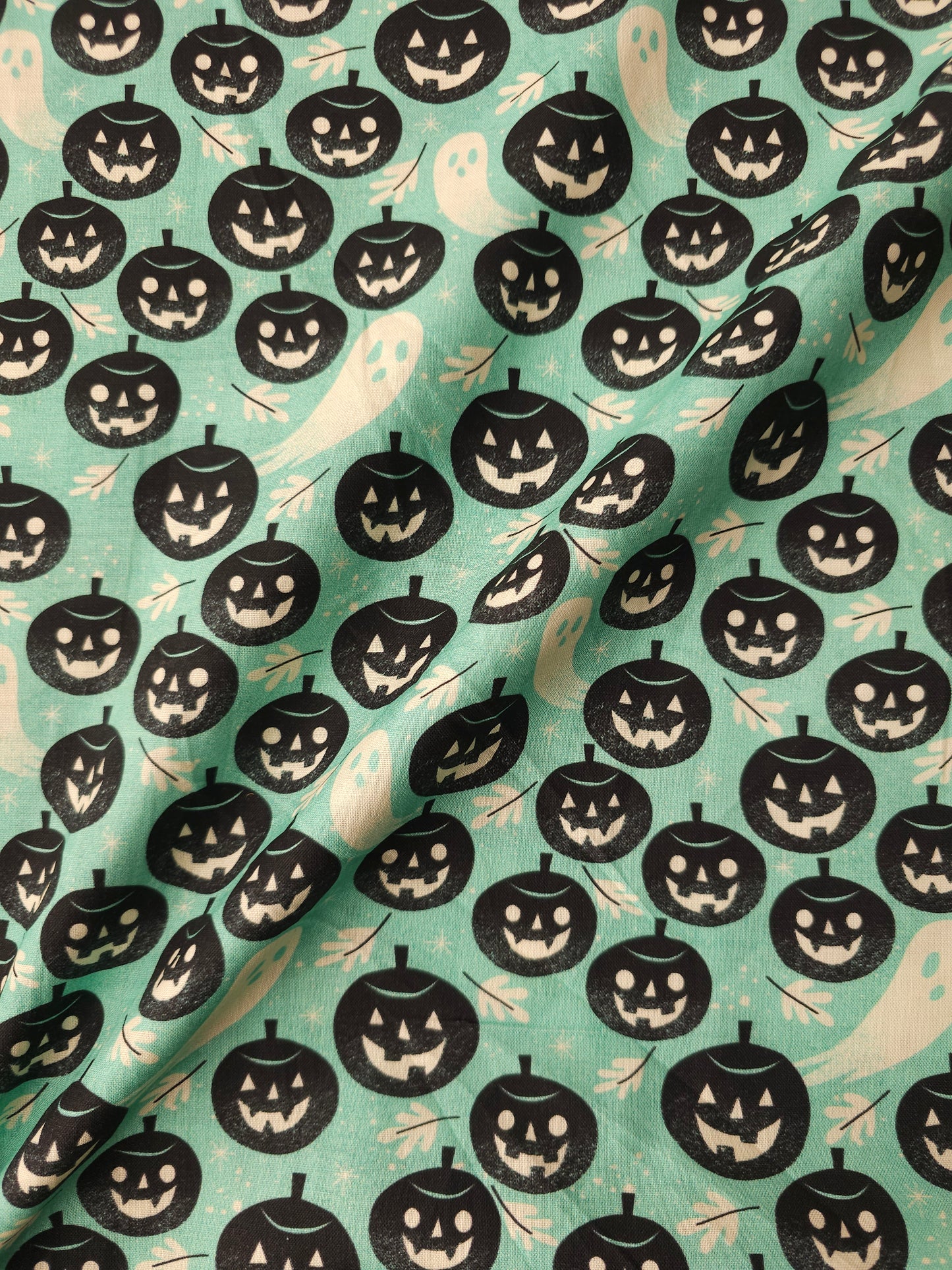 Mint Pumpkin Ghost 100% Cotton - Joann