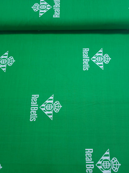 Green Real Betis FC 100% Cotton Football Fabric 102"