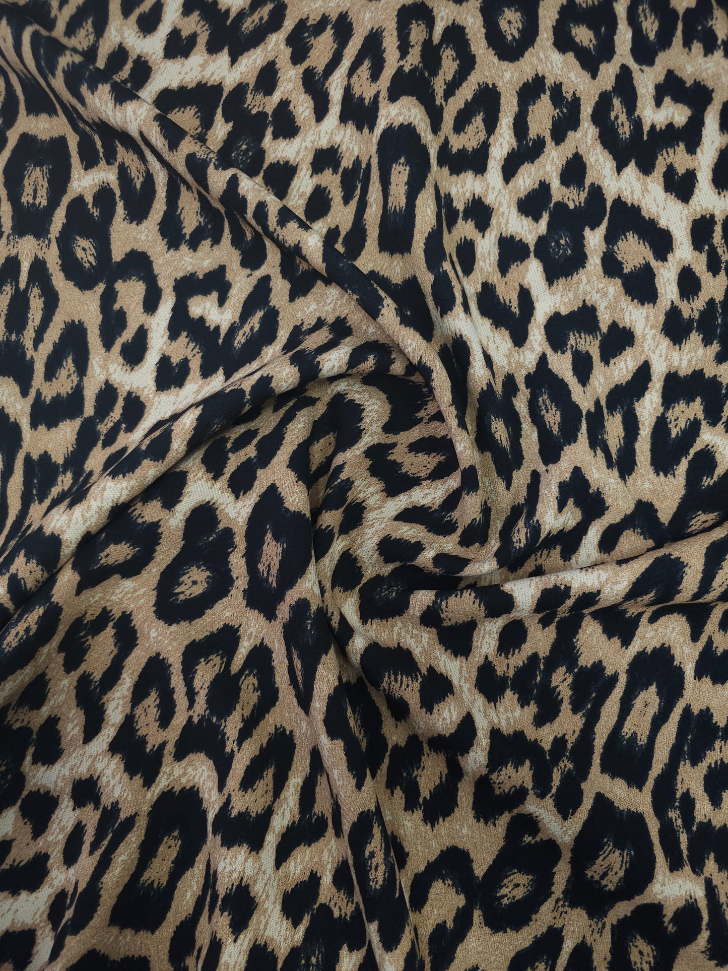 Tan Leopard Poly Jersey