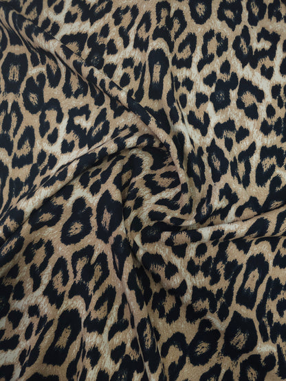 Tan Leopard Poly Jersey