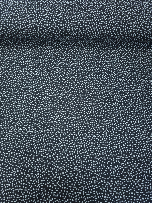 Black Mini Irrgular Polka Spot 100% Cotton 98"