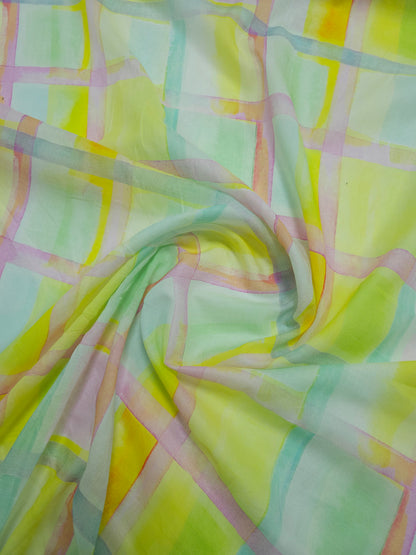 Pastel Square Check Cotton Voile