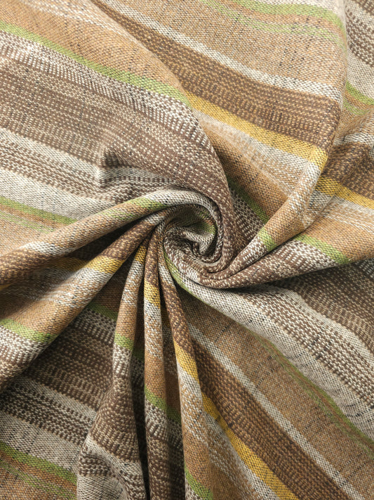 Brown Vintage Stripe Wool Coating