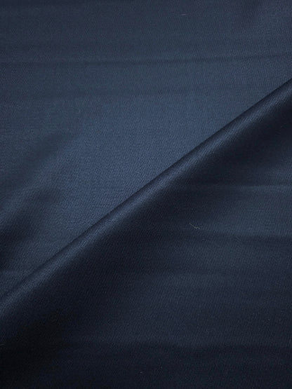 Navy Twill Dutchess Satin Wool Suiting