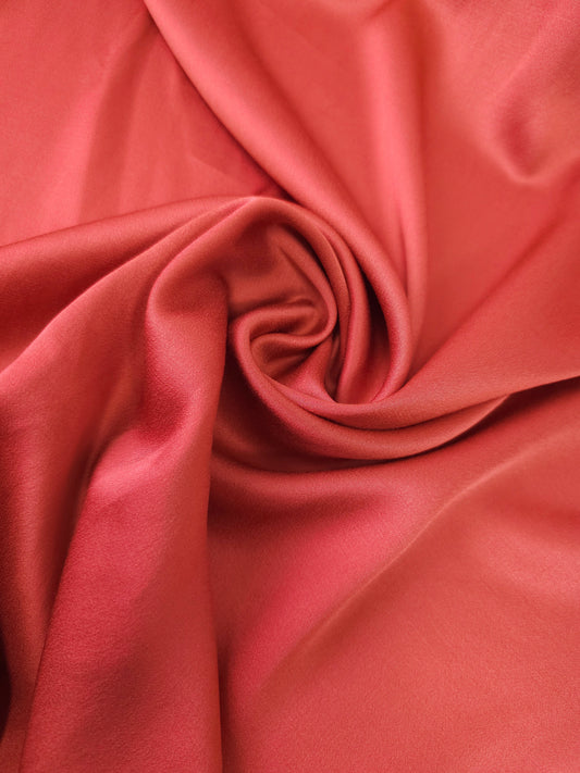 Rusty Orange Crepe Backed Viscose Satin