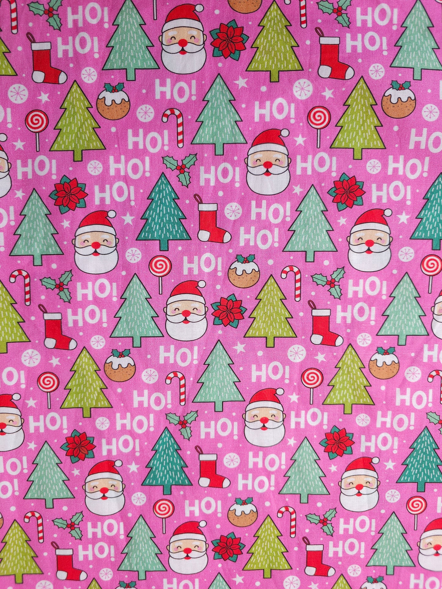 Pink Ho Ho Ho 100% Cotton