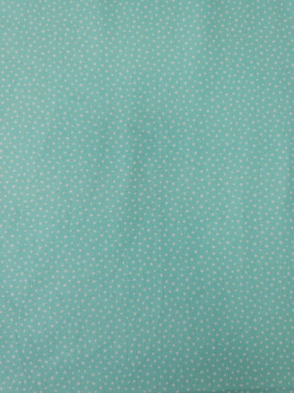 Minty Mini Speckle Polka 100% Cotton