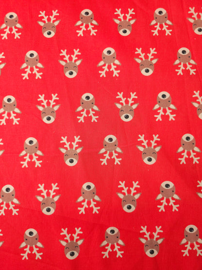 Red Christmas Reindeer 100% Cotton - Joann