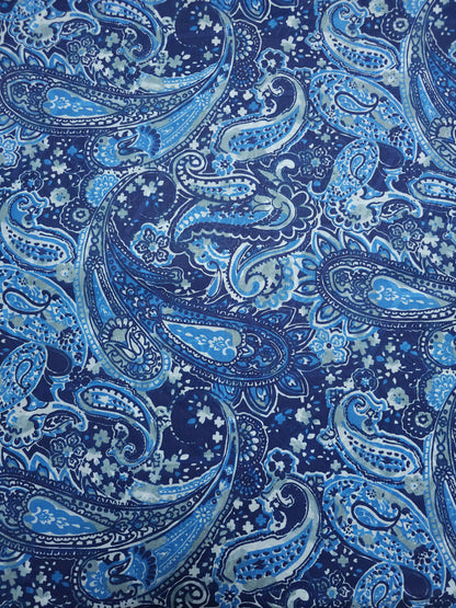 Blue Paisley 100% Cotton 94"