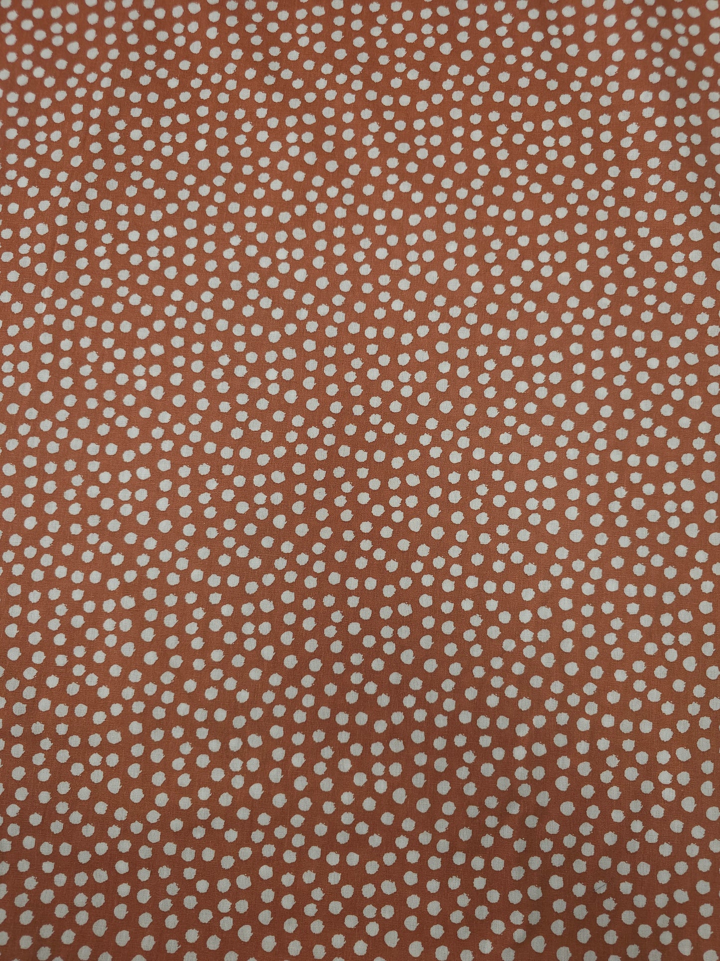 Light Terracotta Irregular Polka Spot 100% Cotton 118"