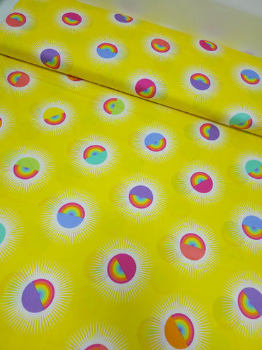 Yellow Rainbow Daydreamer Cotton Sateen 108" - Tula Pink