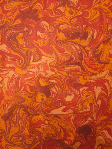 Orange Marble 100% Cotton