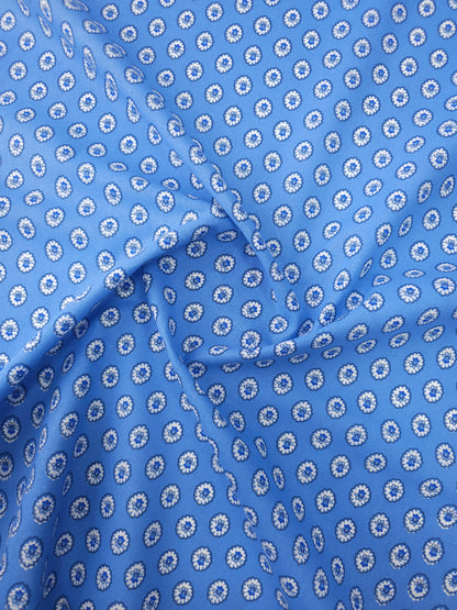 Blue Vintage Tulip Calico Cotton