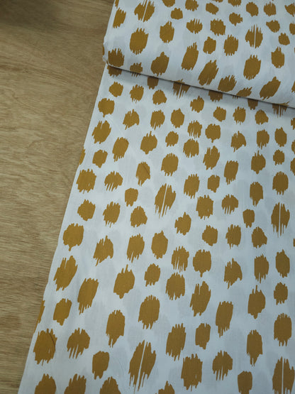 Mustard Gold Static Polka 100% Cotton 110"