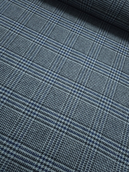 Black/Navy Dogtooth Check Mediumweight Wool