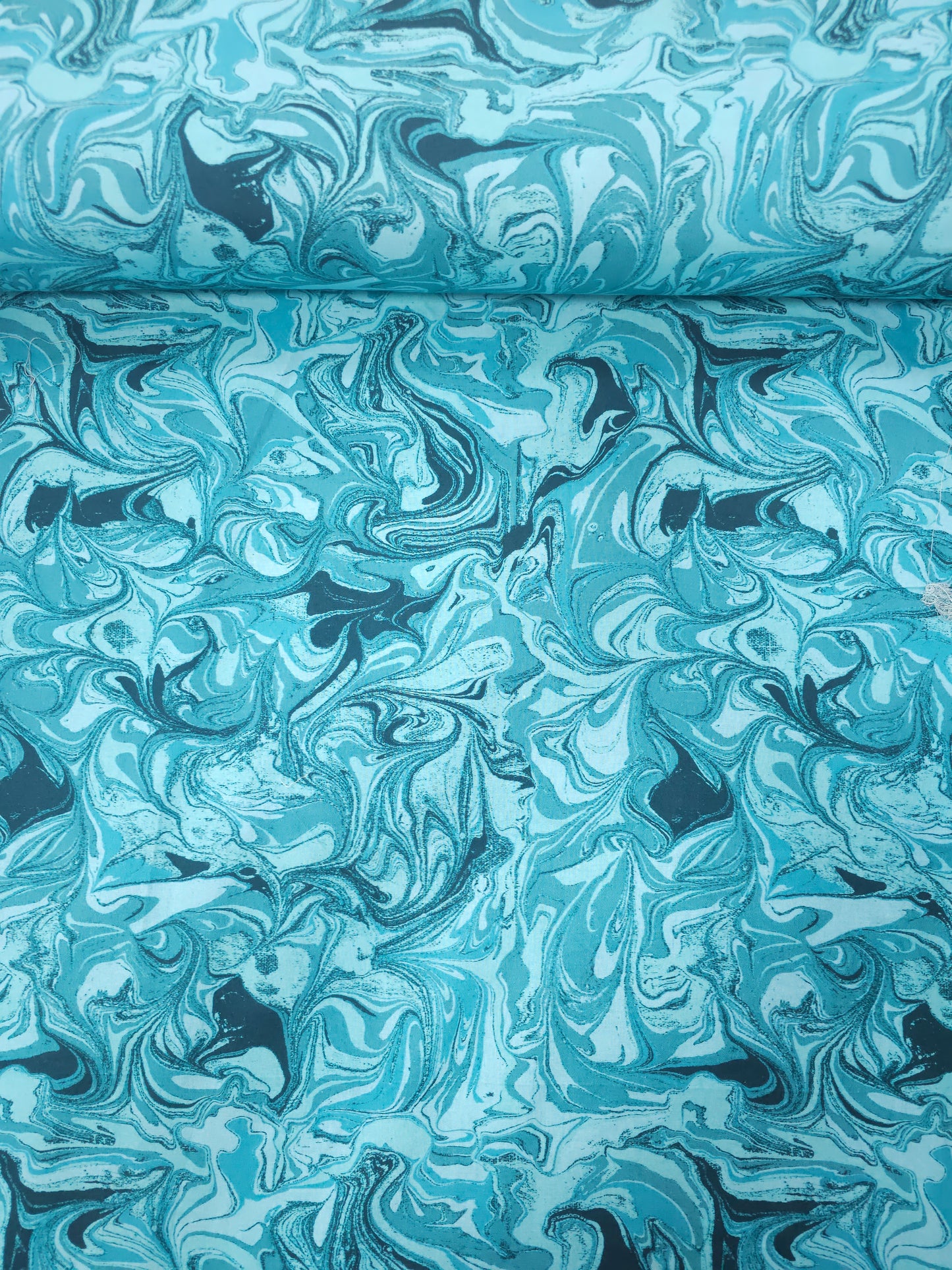 Turquoise Marble 100% Cotton