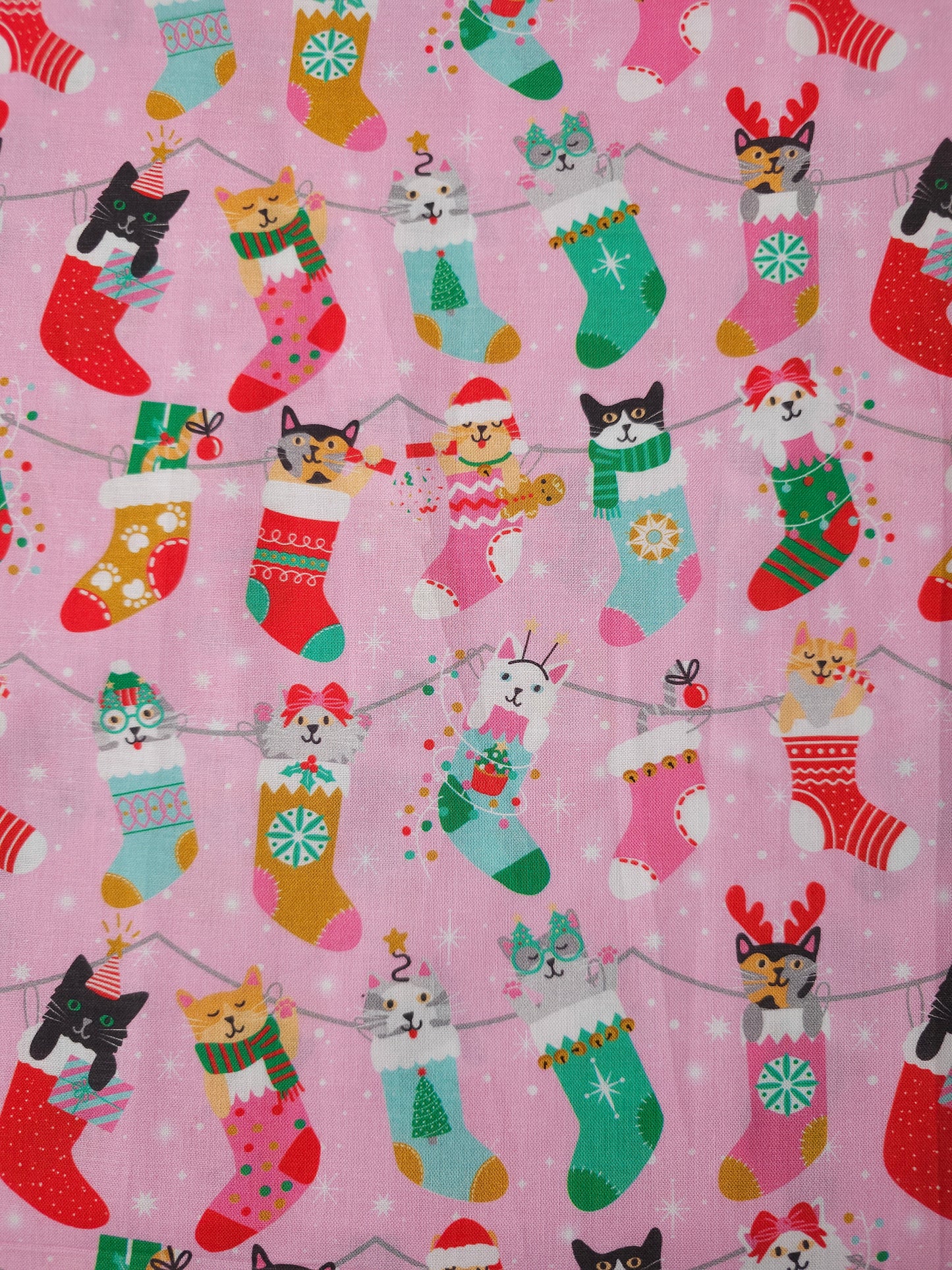 Pink Kitten Stocking 100% Cotton