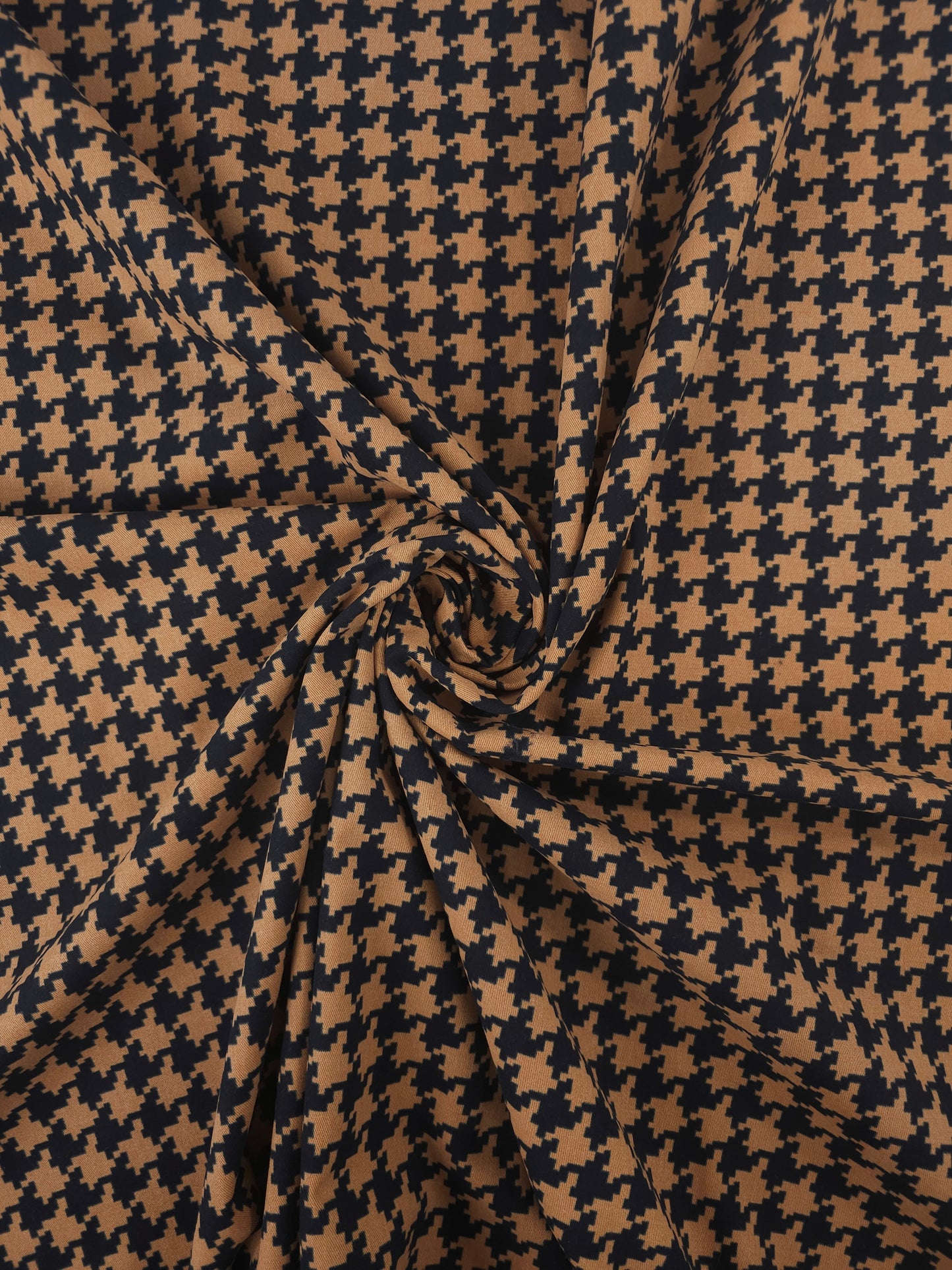 Caramel Clay Dogtooth Cotton Twill