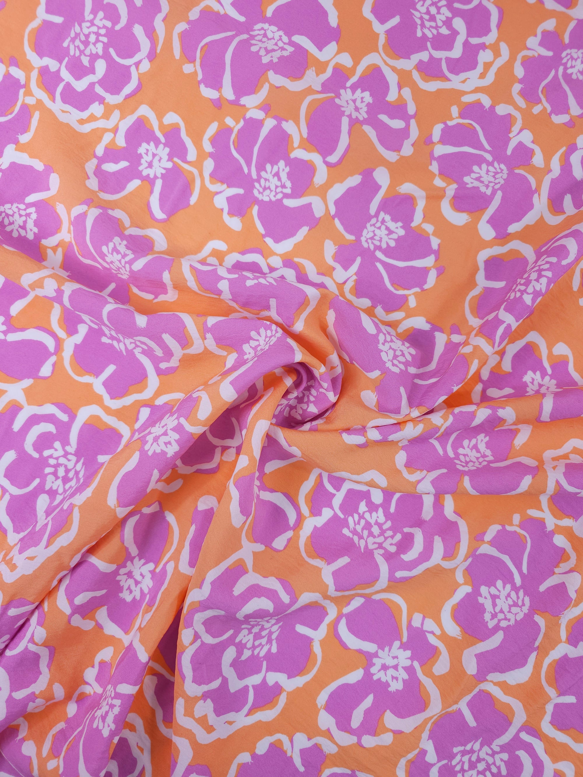 Orange/Purple Floral Modal Viscose *DEFECT*