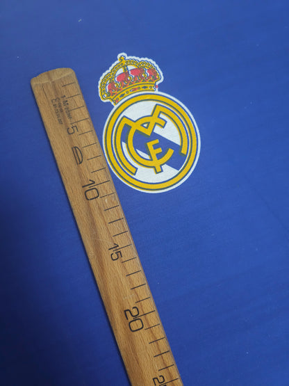 Blue Real Madrid FC Emblem 100% Cotton Football Fabric 102"