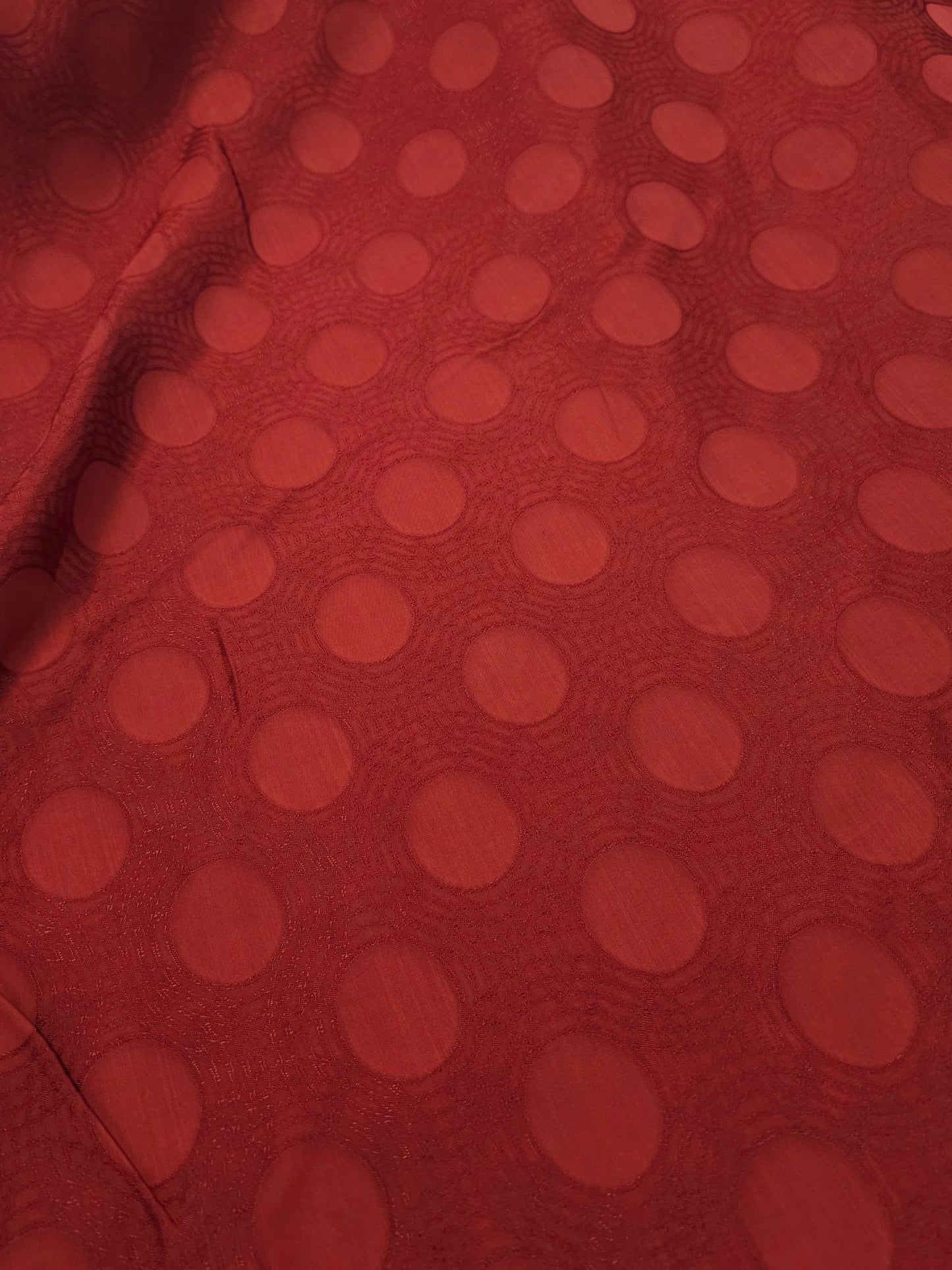 Orangey Red Polka Jacquard