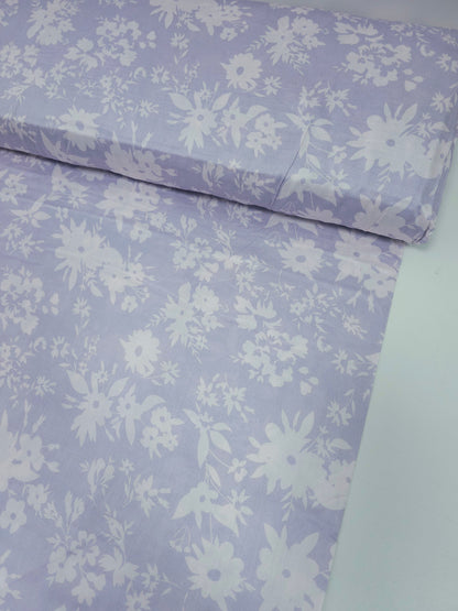 Lavender Floral Cotton Sateen 60"