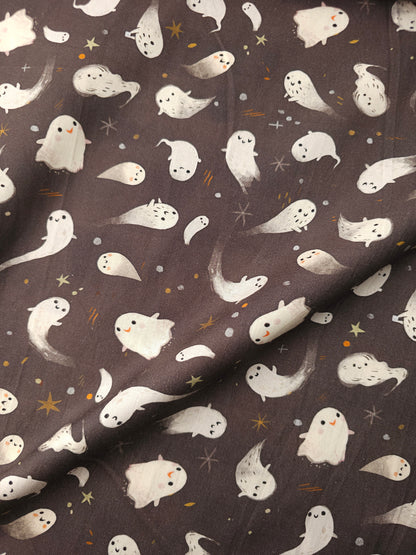 Brown Baby Ghost Pals 100% Cotton - Robert Kaufman