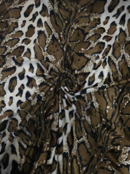 Brown Animal Print Lightweight Velvet