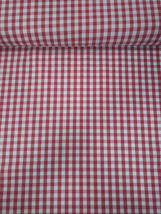 Red/White Gingham 100% Cotton 106"