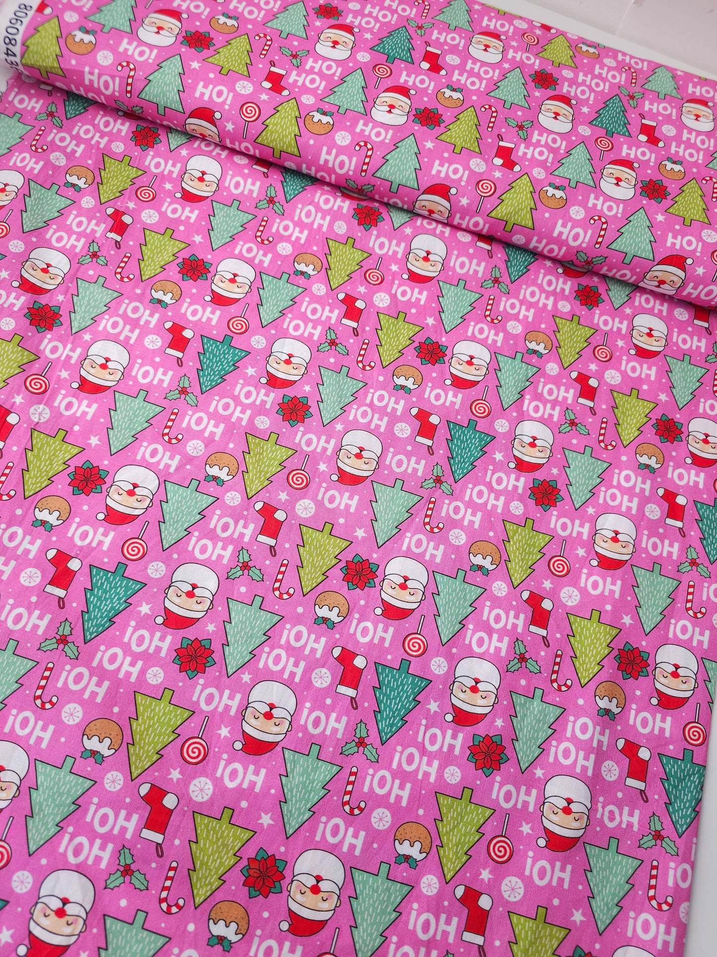 Pink Ho Ho Ho 100% Cotton