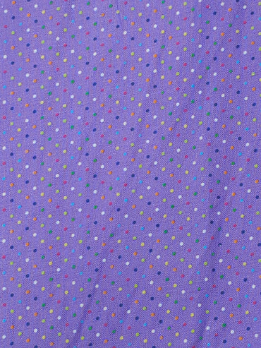 Purple/Multicolour Mini Polka 100% Cotton