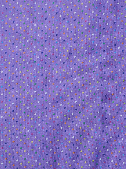 Purple/Multicolour Mini Polka 100% Cotton