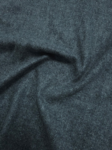 Dark Grey Herringbone Italian Wool Mix