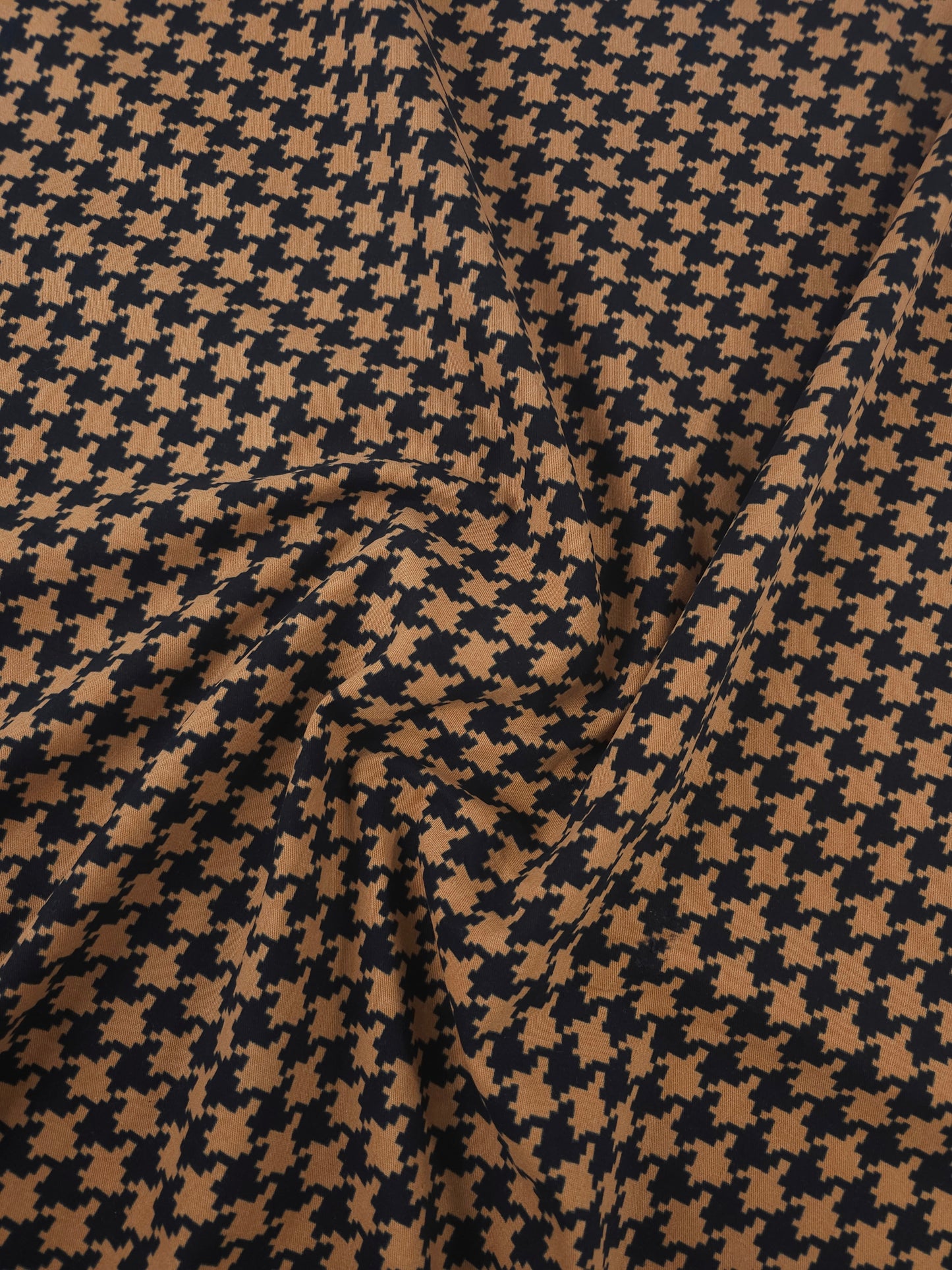 Caramel Clay Dogtooth Cotton Twill