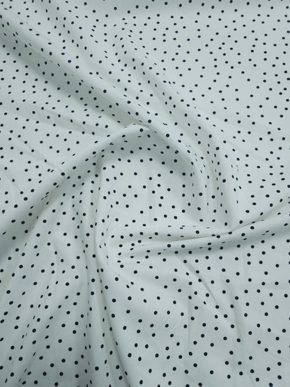 White/Black Irregular Mini Polka Lightweight Cotton