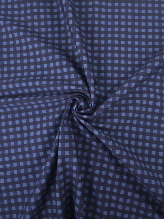 Navy Check Brushed Cotton Twill *DEFECT*